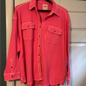 Aerie Pink Casual Button Down Shirt